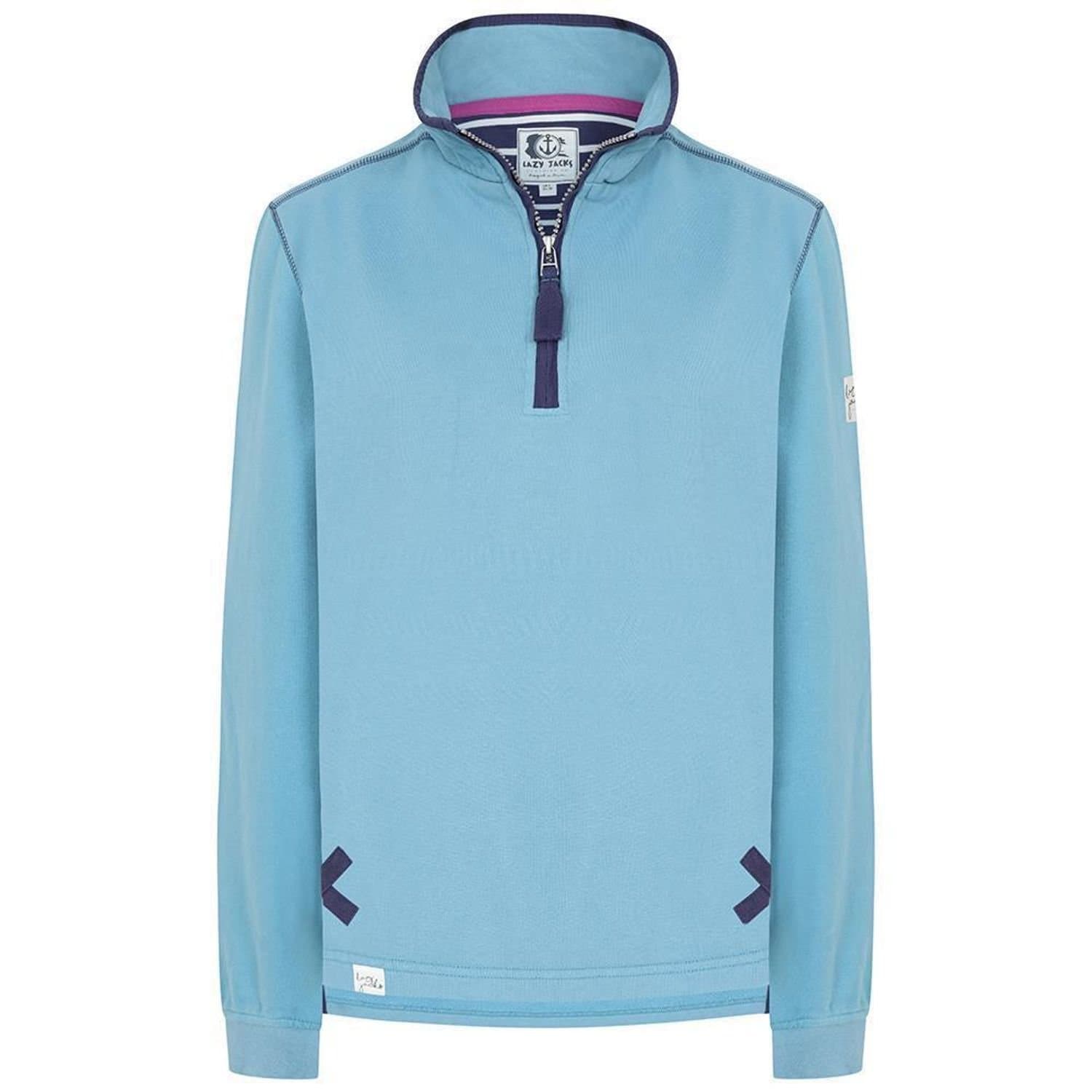 Lazy Jacks Lazy Jacks Women's Quarter Zip Sweatshirt in Blue