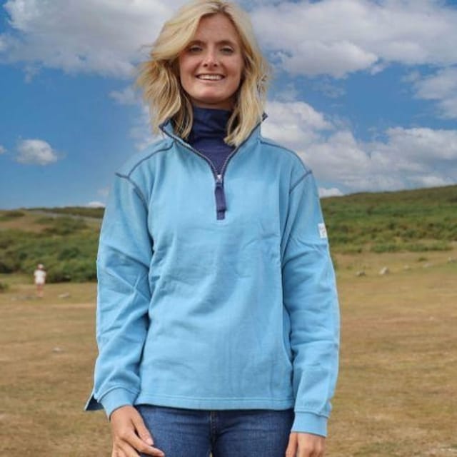 Lazy Jacks Lazy Jacks Women's Quarter Zip Sweatshirt in Blue - 2