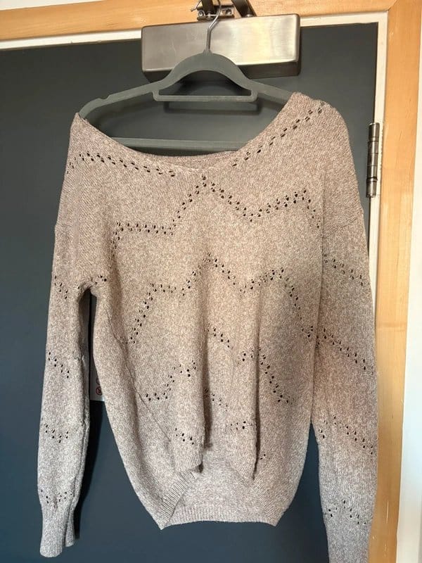 ASOS Beige Crochet Jumper With Star Design