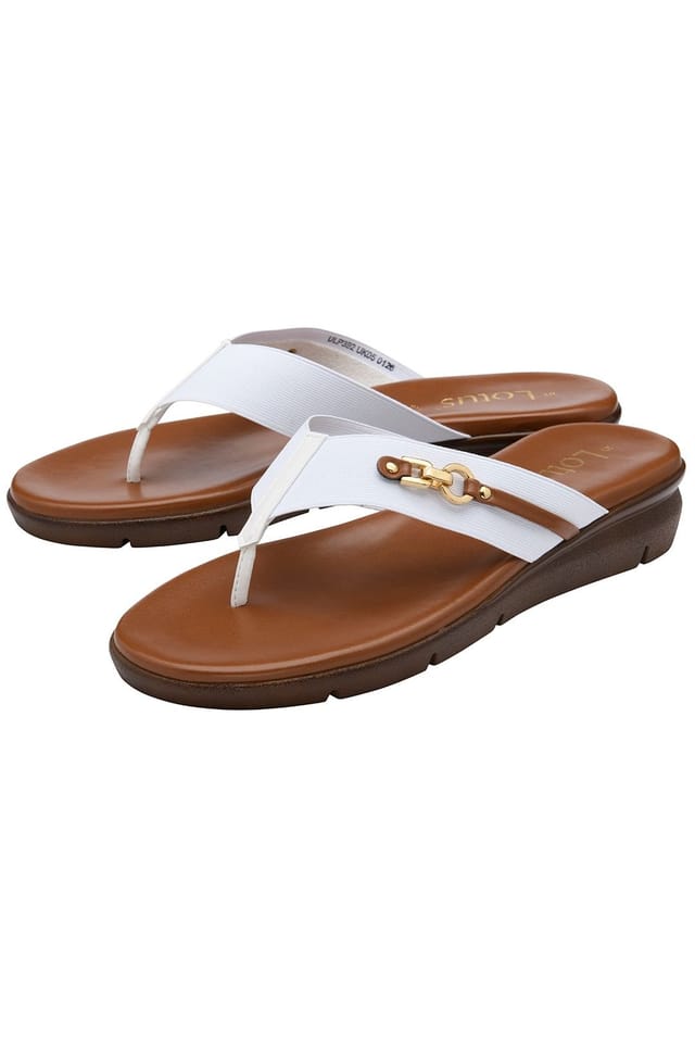 Lotus Lotus Women's 'Villana' Toe-Post Sandals in White - 2