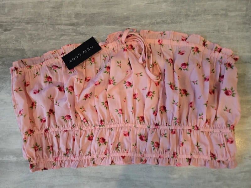 New Look Newlook elasticated ditsy floral bandeau top.