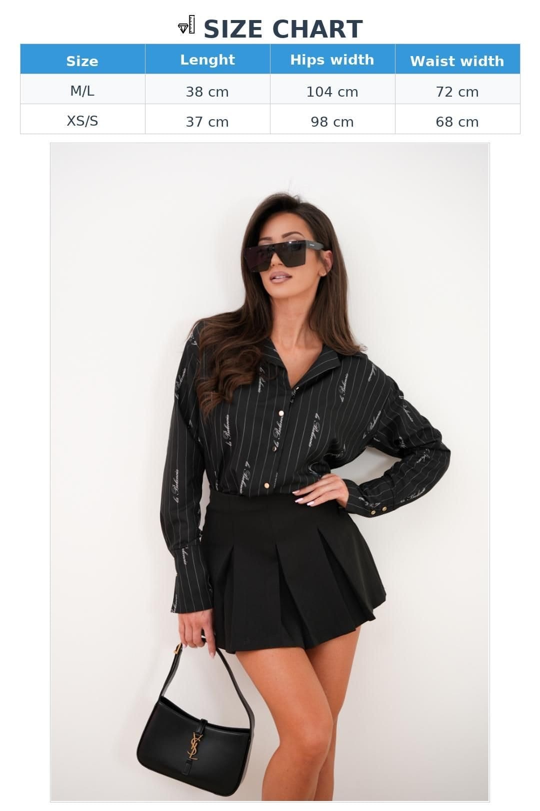 Love Lace Love Lace Women's Pleated Skirt Pants with Covered Zipper in Black - 4