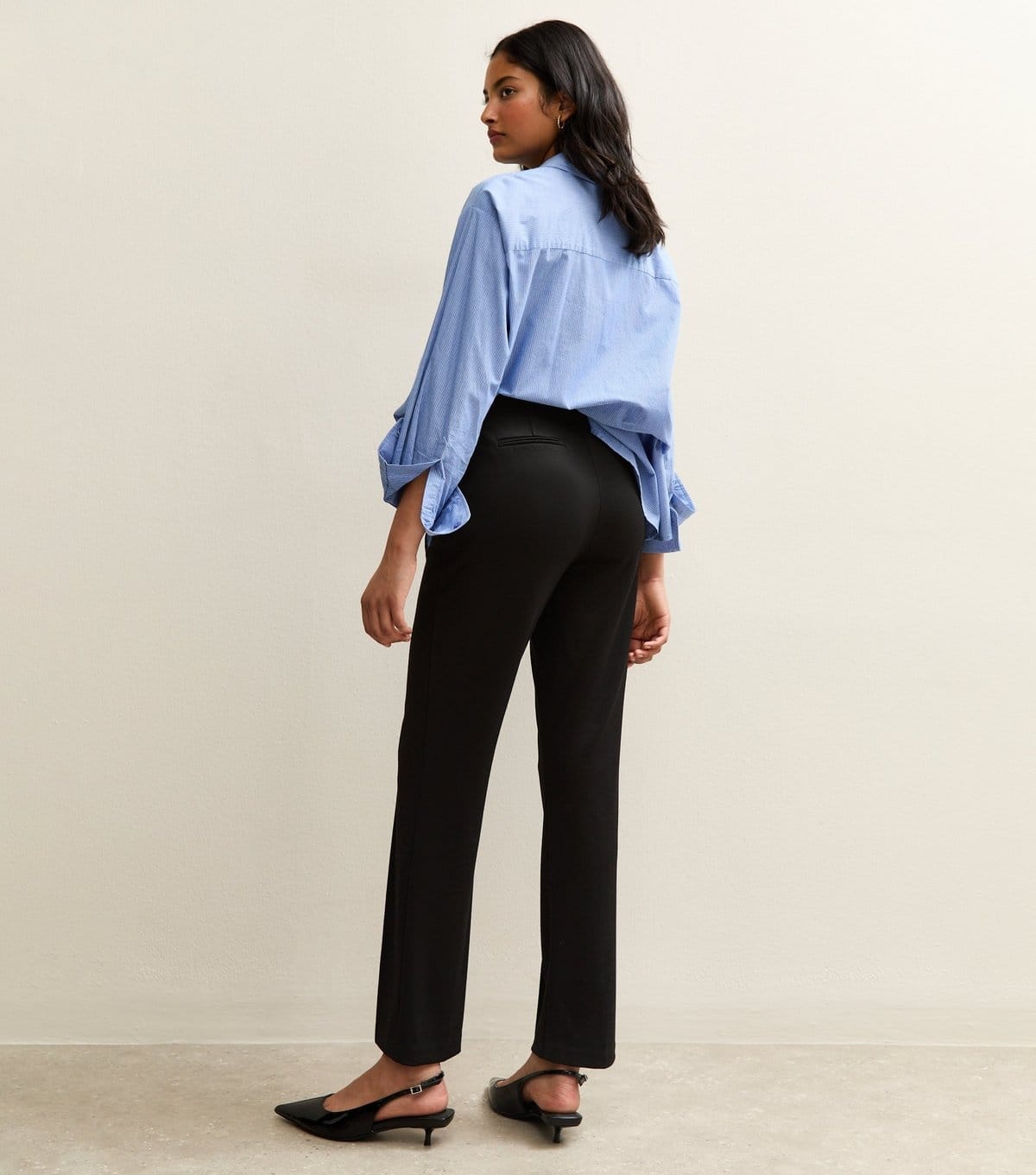 New Look Women's Black Twill High Waist Straight Leg Trousers New Look - 4