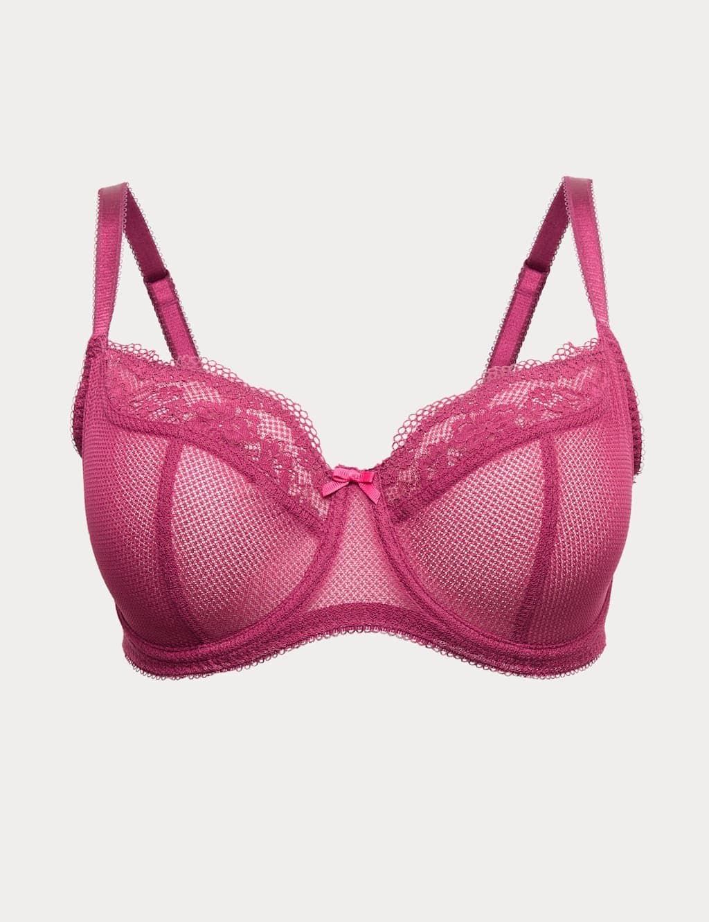 Marks & Spencer M&S Jasmine Lace Wired Balcony Bra (F-H) Dark Raspberry
