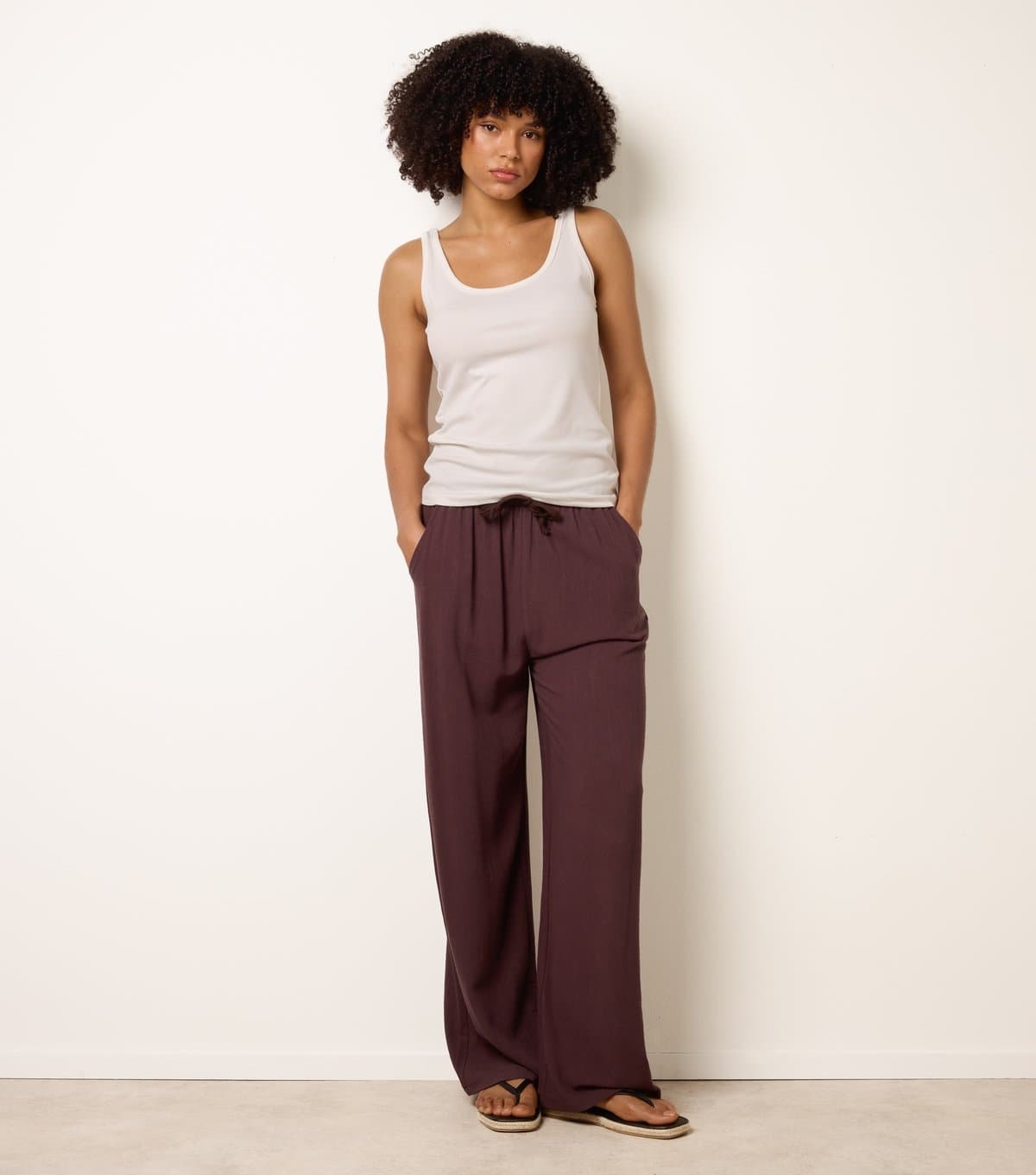 Blue Vanilla Women's Brown Woven Trousers Blue Vanilla New Look