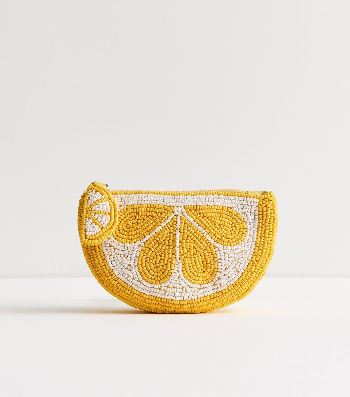 New Look Yellow Beaded Lemon Shaped Purse New Look