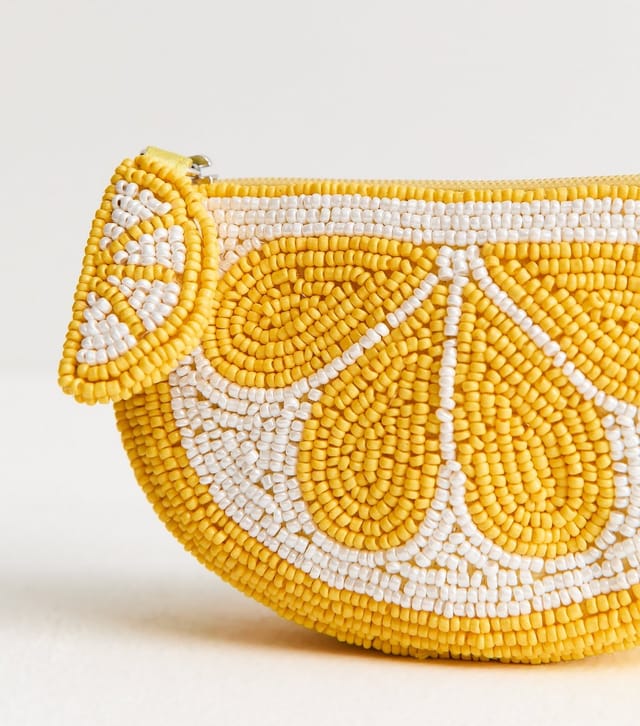 New Look Yellow Beaded Lemon Shaped Purse New Look - 2