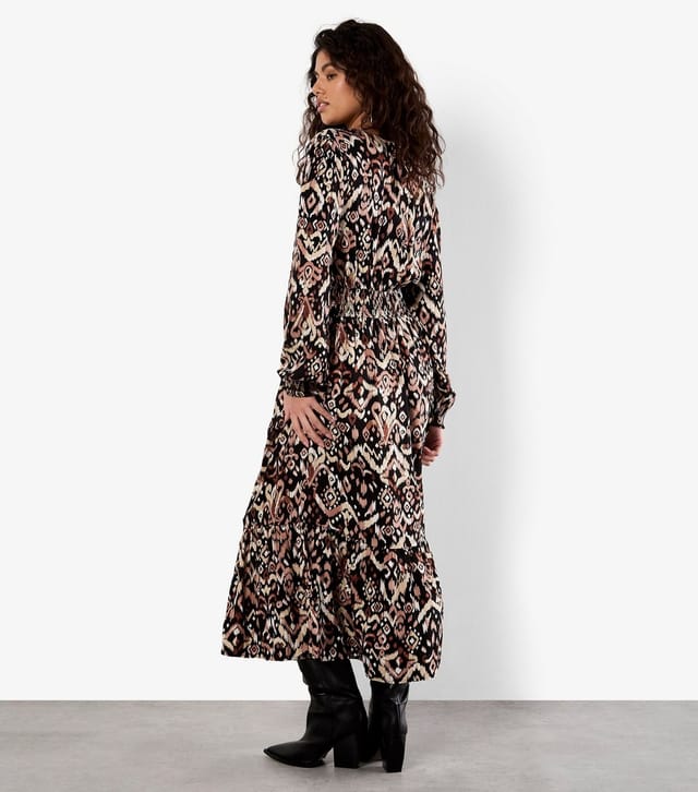 Apricot Women's Black Abstract Print Midaxi Dress Apricot New Look - 2