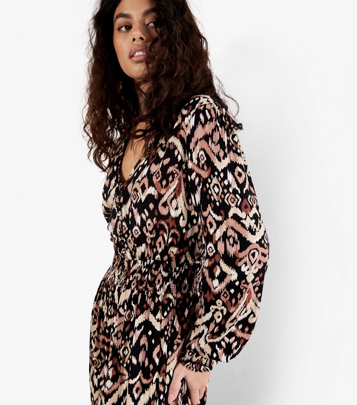 Apricot Women's Black Abstract Print Midaxi Dress Apricot New Look - 4