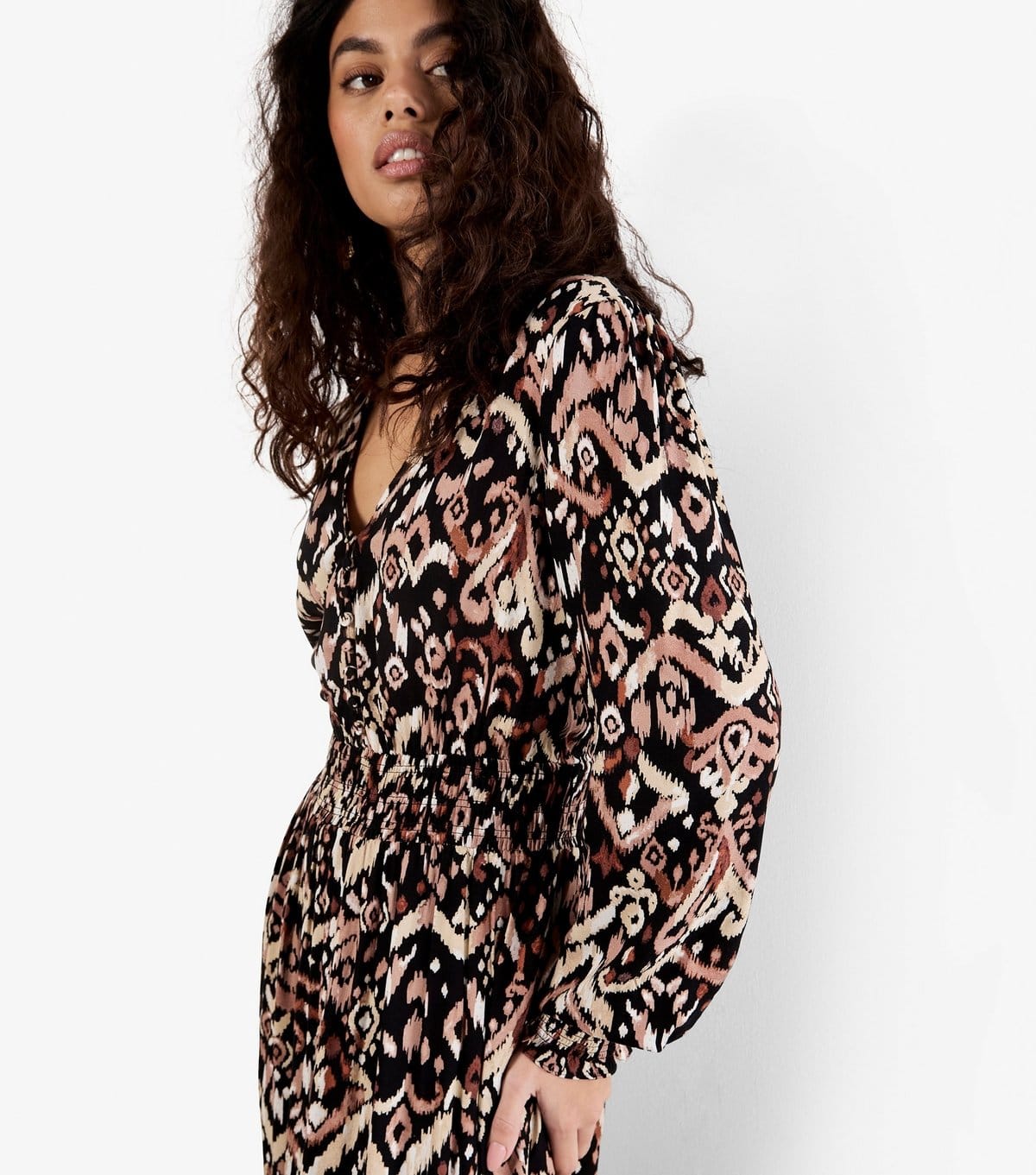 Apricot Women's Black Abstract Print Midaxi Dress Apricot New Look - 4
