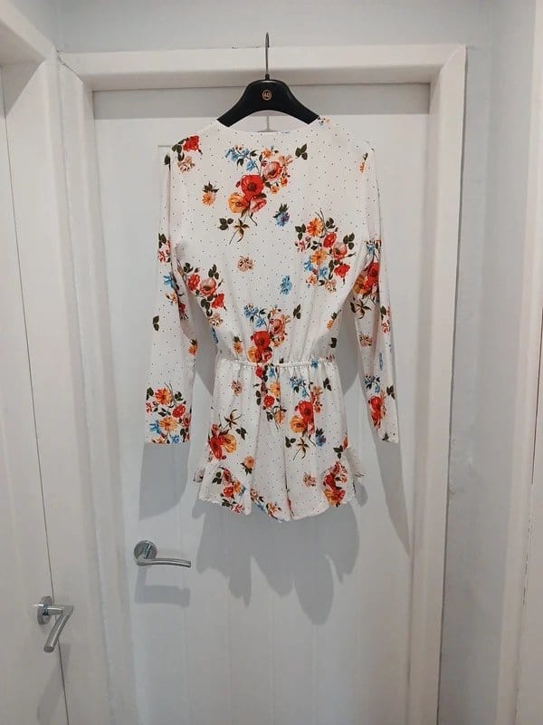Glamorous White Floral Print Playsuit