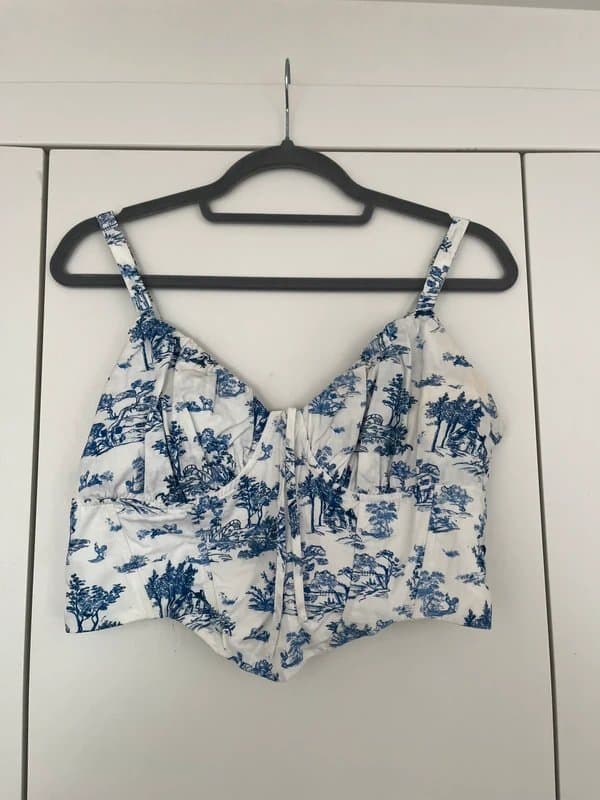 Bershka Bershka Blue and White Corset Top