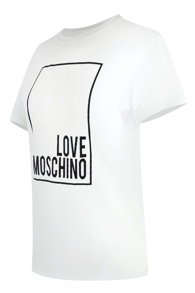 Love Moschino Love Moschino Women's Short Sleeve Round T-shirt in White - 3