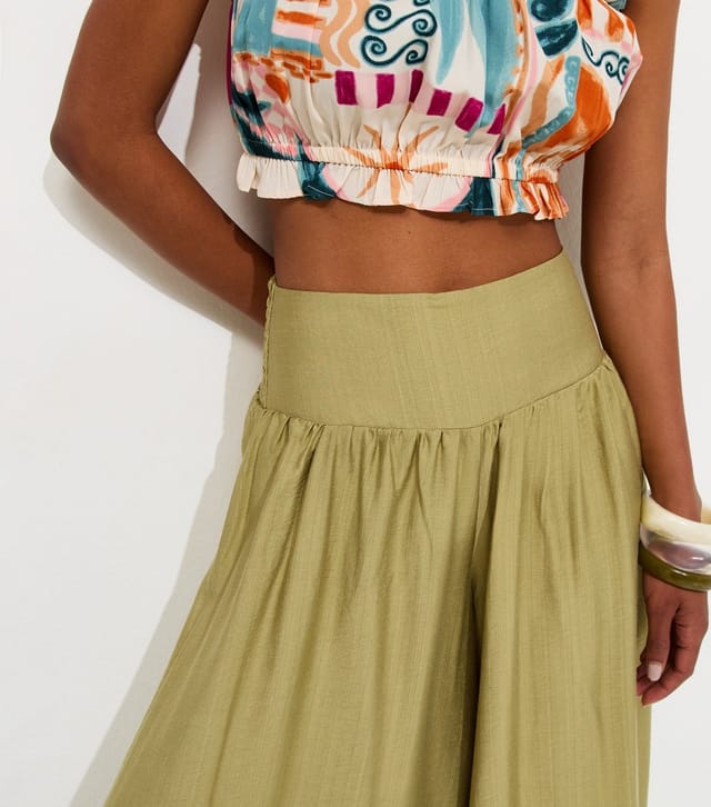 New Look Women's Light Khaki Wide Leg Palazzo Trousers New Look - 2