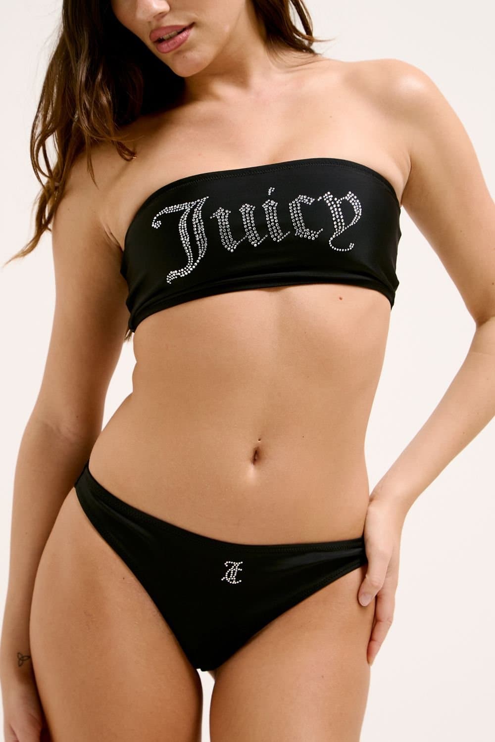 Juicy Couture Juicy Couture Women's Bandeau Bikini Set With Diamante Black