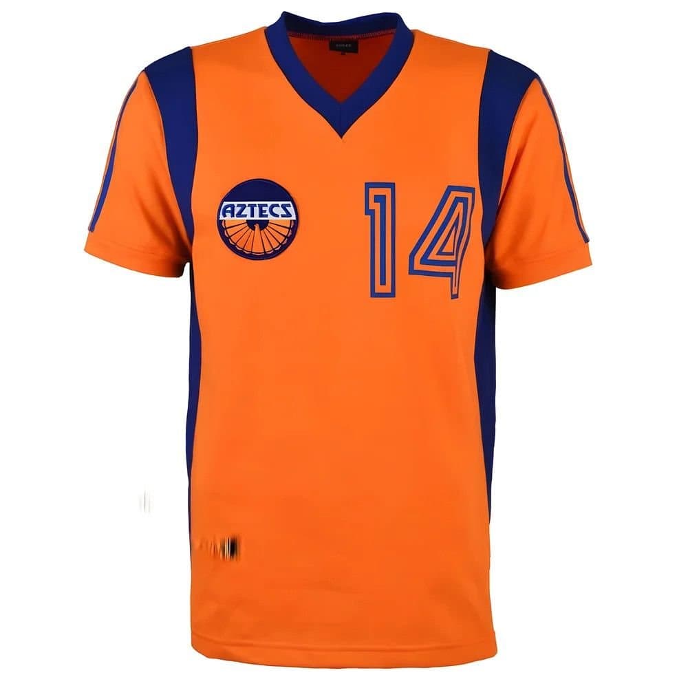 Miami FC Miami FC Men's Mens Retro LA Aztecs 1979 No 14 Away Football Shirt in Orange