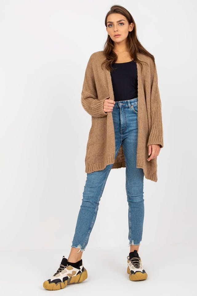 Love Lace Love Lace Women's Open Cardigan Wide Sleeves Back Print in Brown - 3