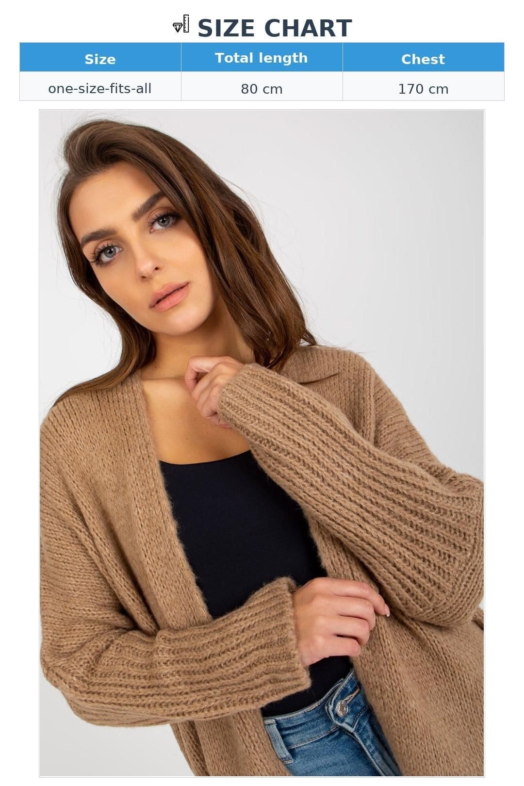 Love Lace Love Lace Women's Open Cardigan Wide Sleeves Back Print in Brown - 4