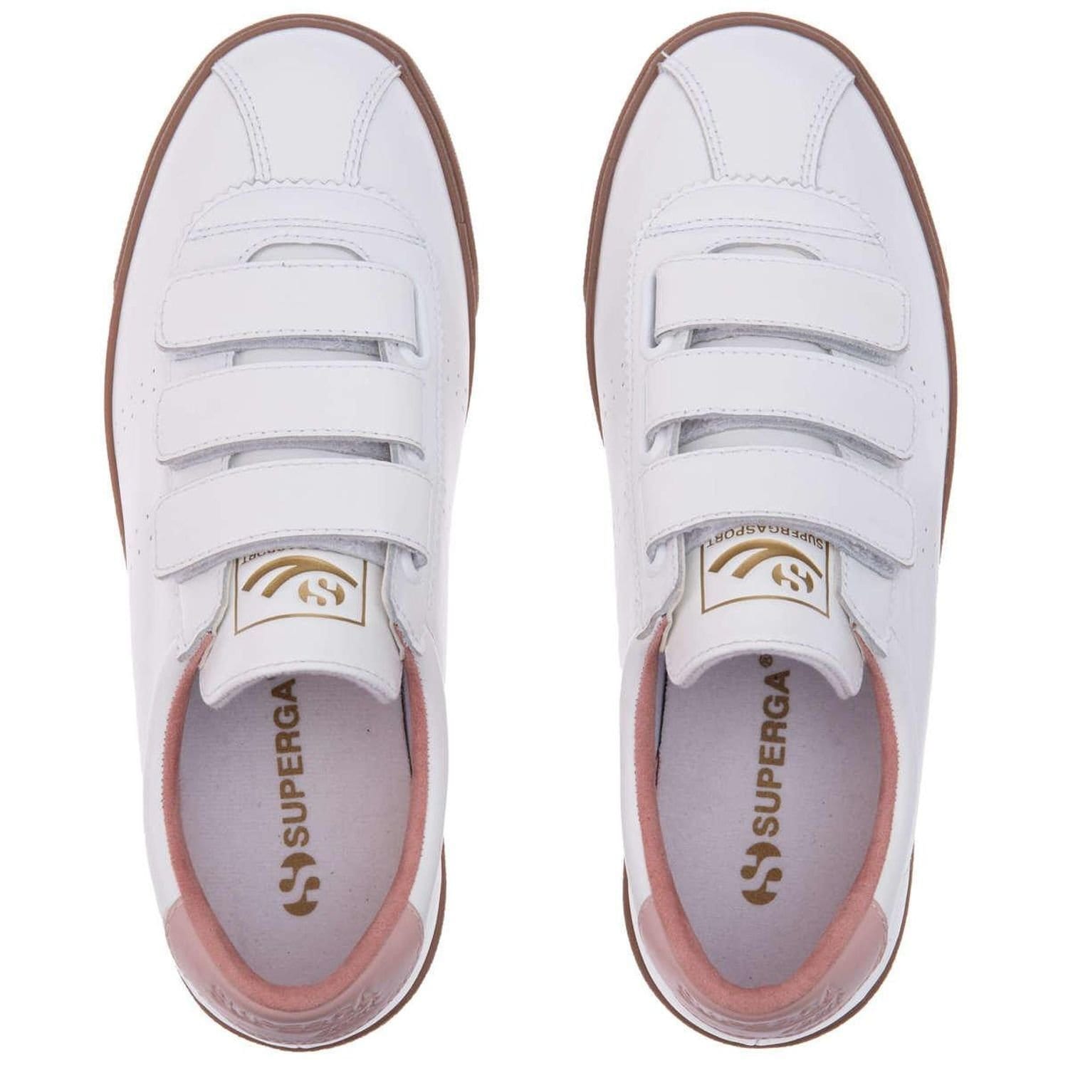 Superga Superga Women's 2870 Sport Club S Contrast Detail Leather Trainers in White - 4