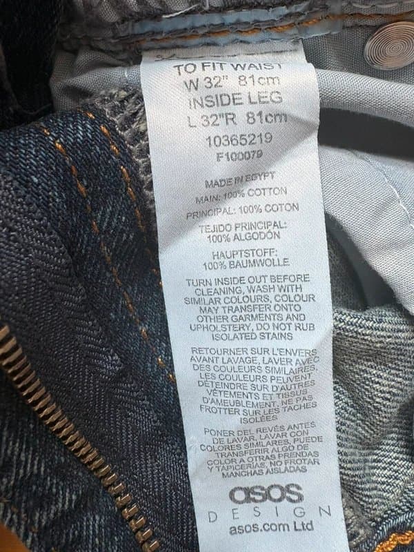 ASOS ASOS men’s blue straight leg jeans 32 inch