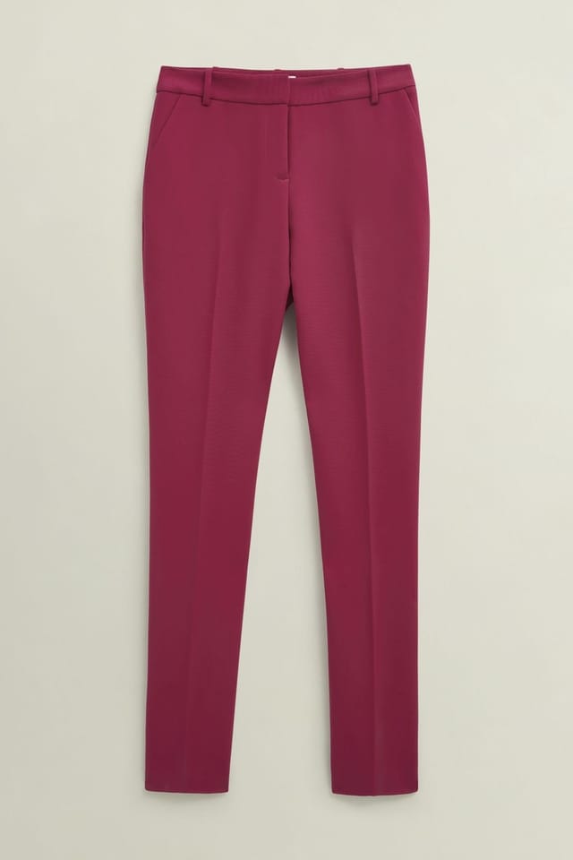 Hobbs London Hobbs London Women's Mid Rise Tailored Trouser in Cerise - 2