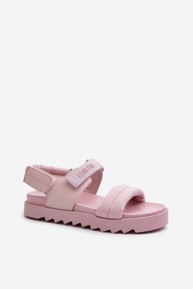 Love Lace Love Lace Women's Big Star Platform Velcro Sandals for Comfortable Summer Steps in Pink - 2