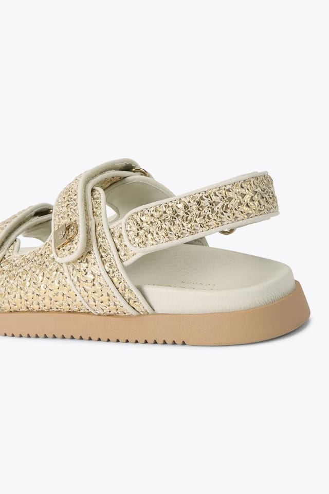 Kurt Geiger London Kurt Geiger London Women's 'Kgl Brixton Lock Sandal' Fabric Sandals in Gold - 3