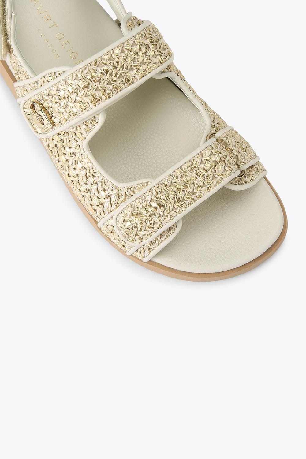 Kurt Geiger London Kurt Geiger London Women's 'Kgl Brixton Lock Sandal' Fabric Sandals in Gold - 4