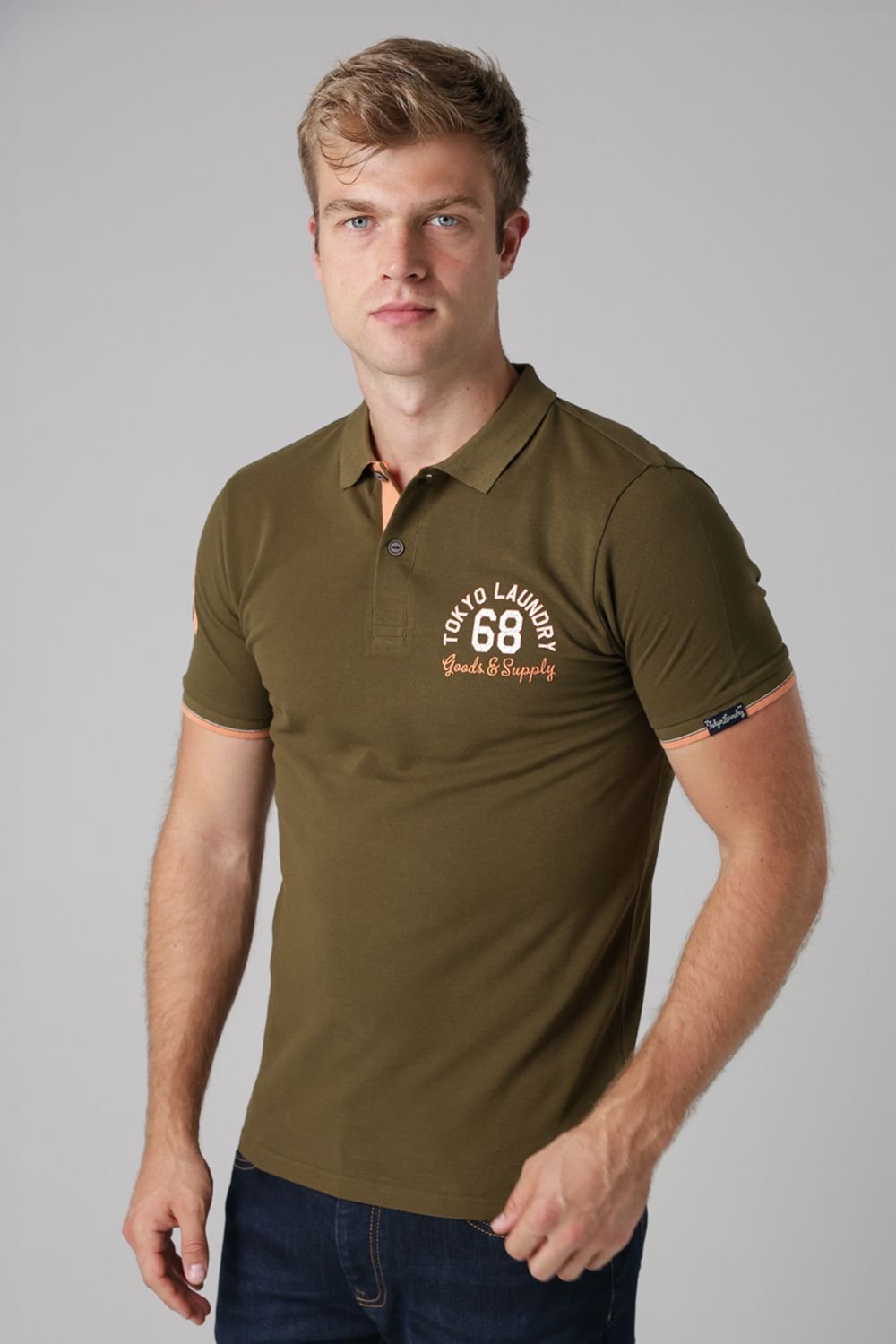 Tokyo Laundry Tokyo Laundry Men's 2-Pack Cotton Piqué Sporty Polo Shirt with Contrast Collar in Olive - 4