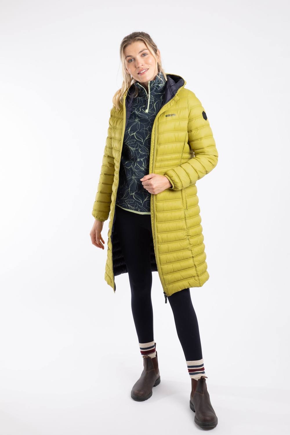 Weird Fish Weird Fish Women's Ravinia Lightweight Padded Mid-Line Jacket in Mustard - 1
