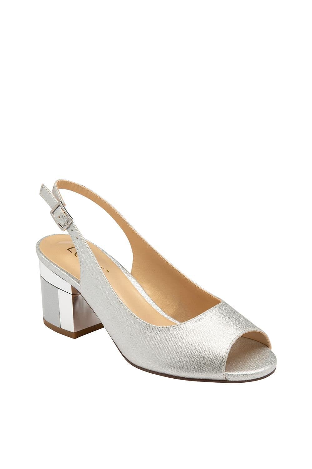 Lotus Lotus Women's 'Evelyn' Peep-Toe Shoes in Silver