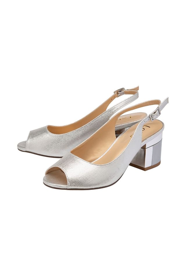 Lotus Lotus Women's 'Evelyn' Peep-Toe Shoes in Silver - 2