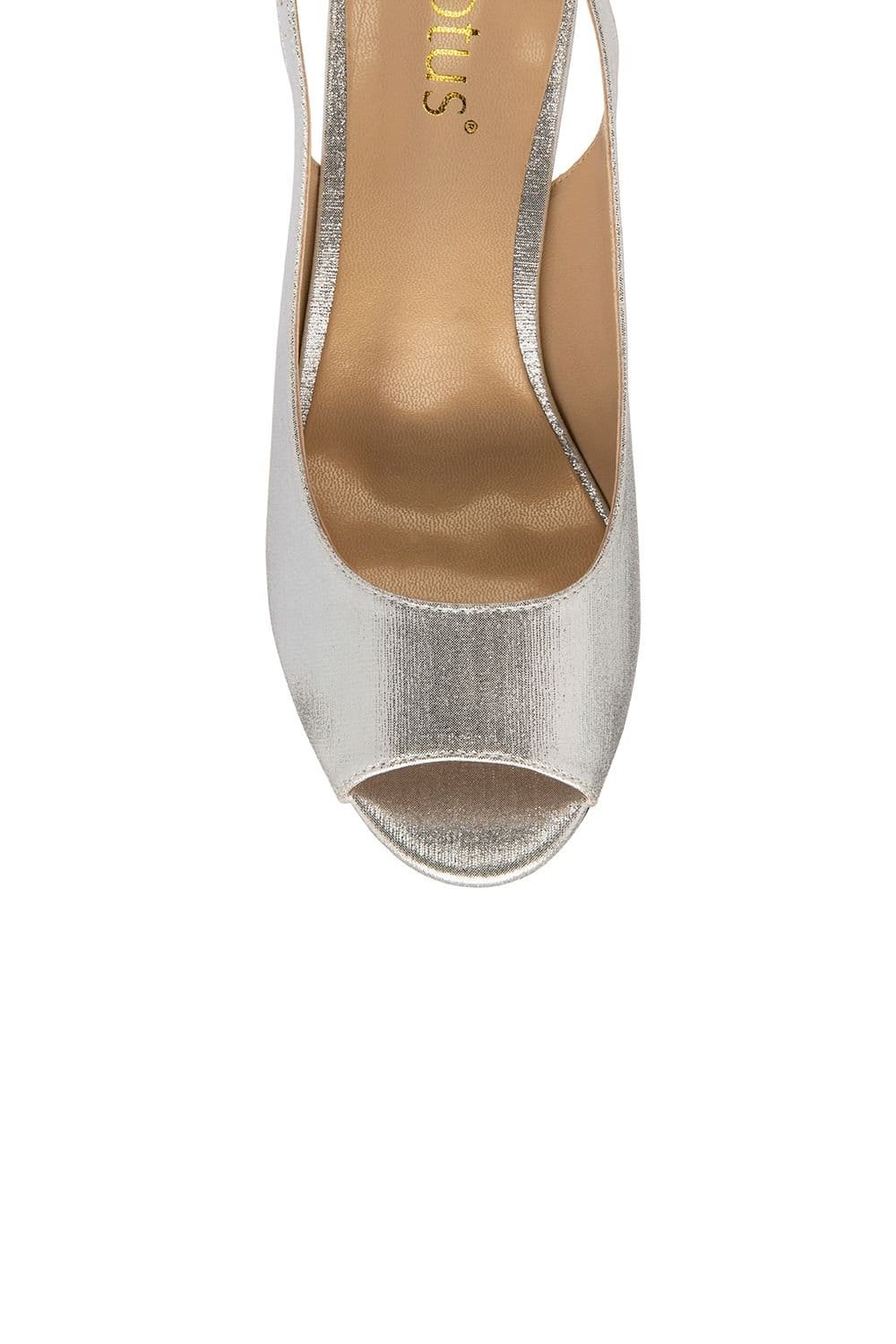 Lotus Lotus Women's 'Evelyn' Peep-Toe Shoes in Silver - 4