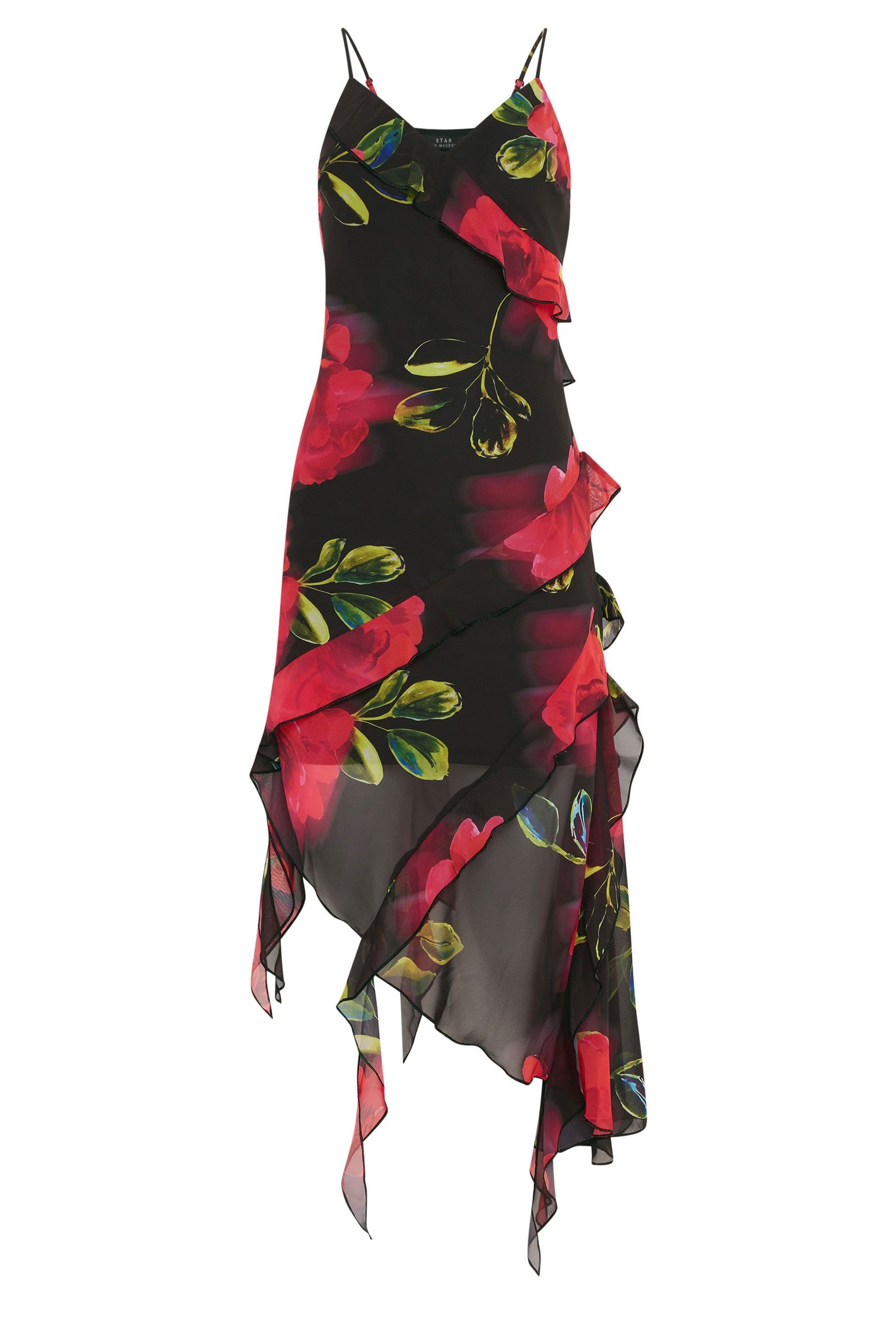 Star By Julien Macdonald Star by Julien Macdonald Women's Floral Ruffle Midi Dress in Black - 2