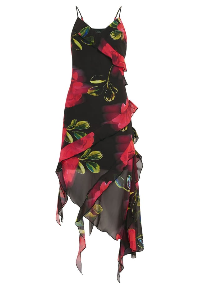 Star By Julien Macdonald Star by Julien Macdonald Women's Floral Ruffle Midi Dress in Black - 2