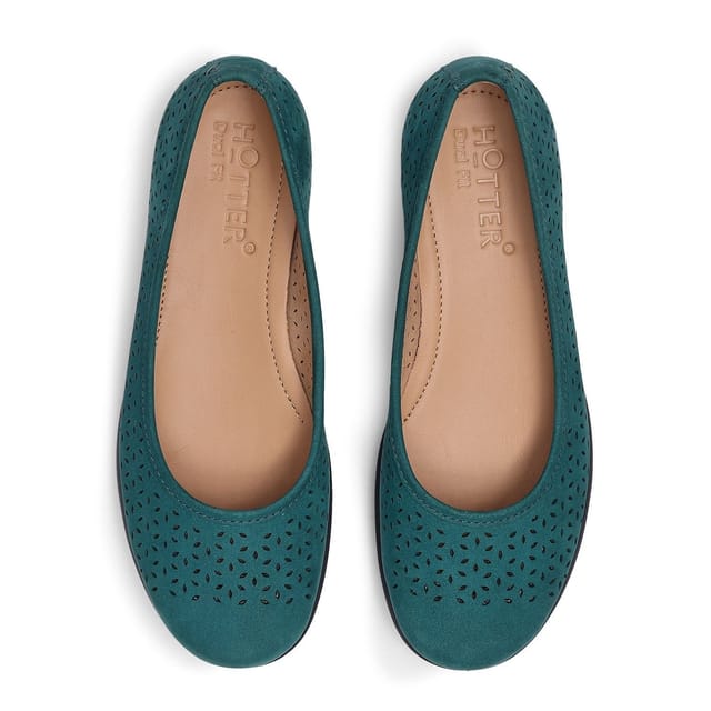 Hotter Hotter Women's Wide Fit 'Livvy II' Ballet Pumps in Teal - 3
