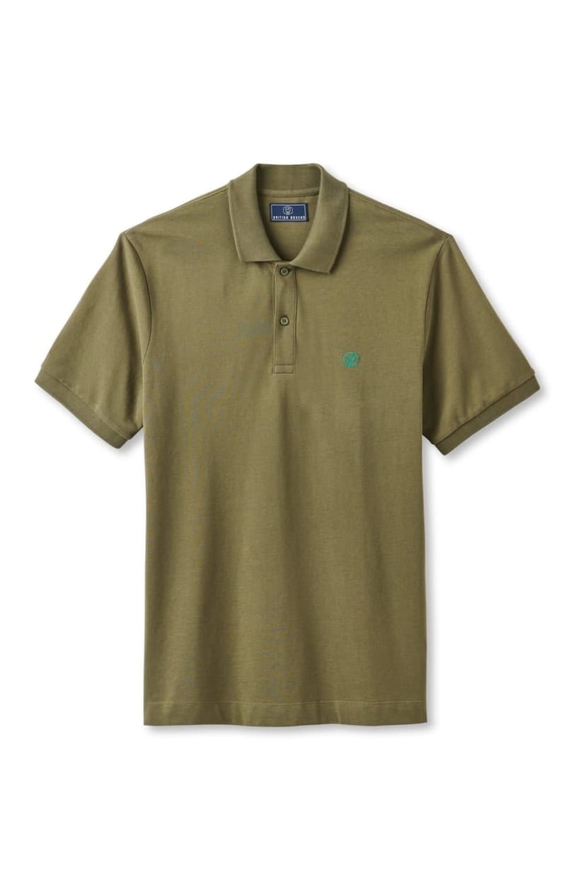 British Boxers British Boxers Men's "Khaki" Logo Polo Shirt in Khaki - 1