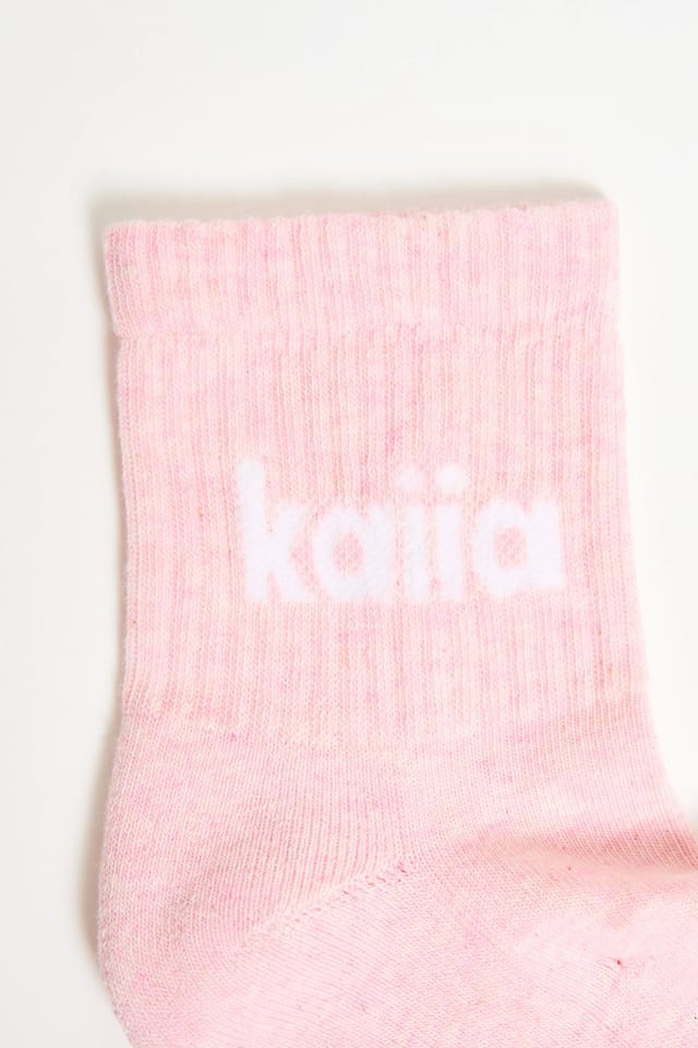 Kaiia Kaiia Pack of Three Logo Socks Pink, Blue & Grey Marl - 3