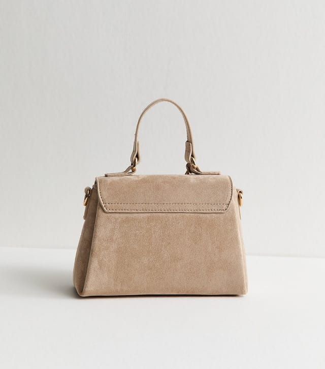 New Look Mink Faux Suede Mini Turn Lock Crossbody Bag New Look - 3