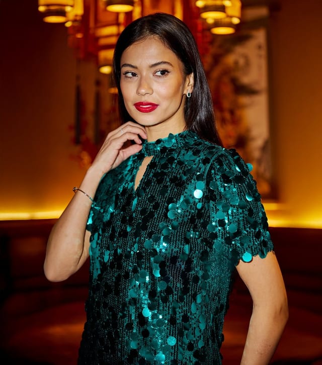 Yumi Women's Dark Green Sequin Mini Dress Yumi New Look - 2