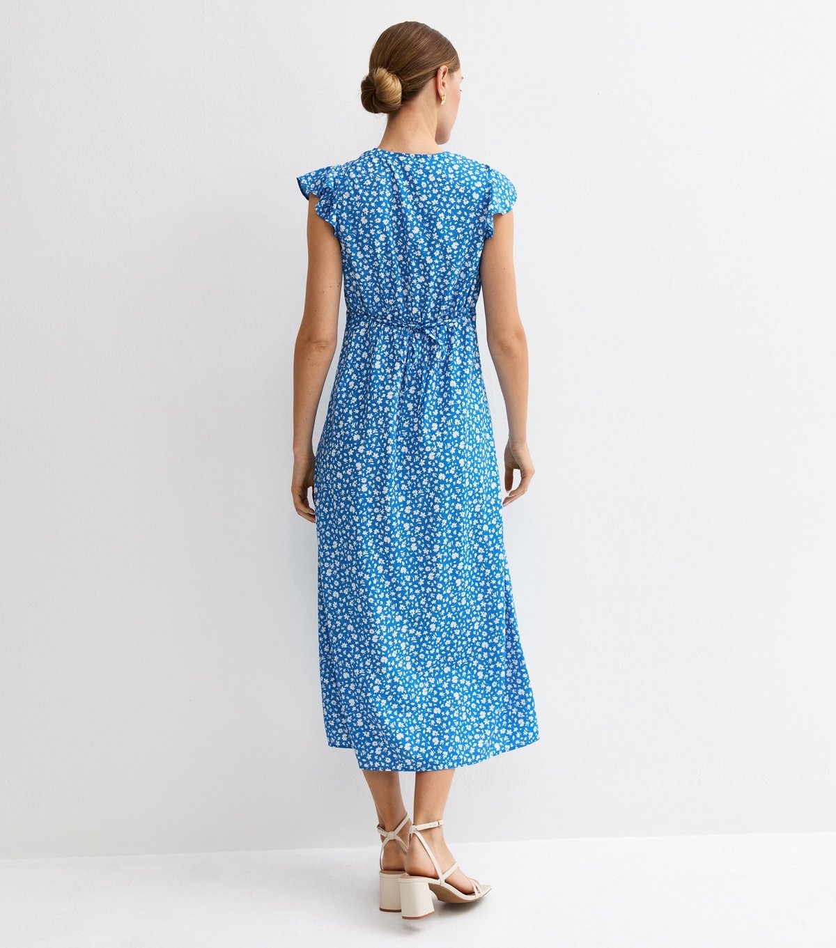 New Look Women's Blue Ditsy Floral Flutter Sleeve Midi Dress New Look - 4