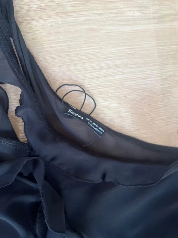 Bershka Bershka XS Asymmetric black ruffle top never worn - 1