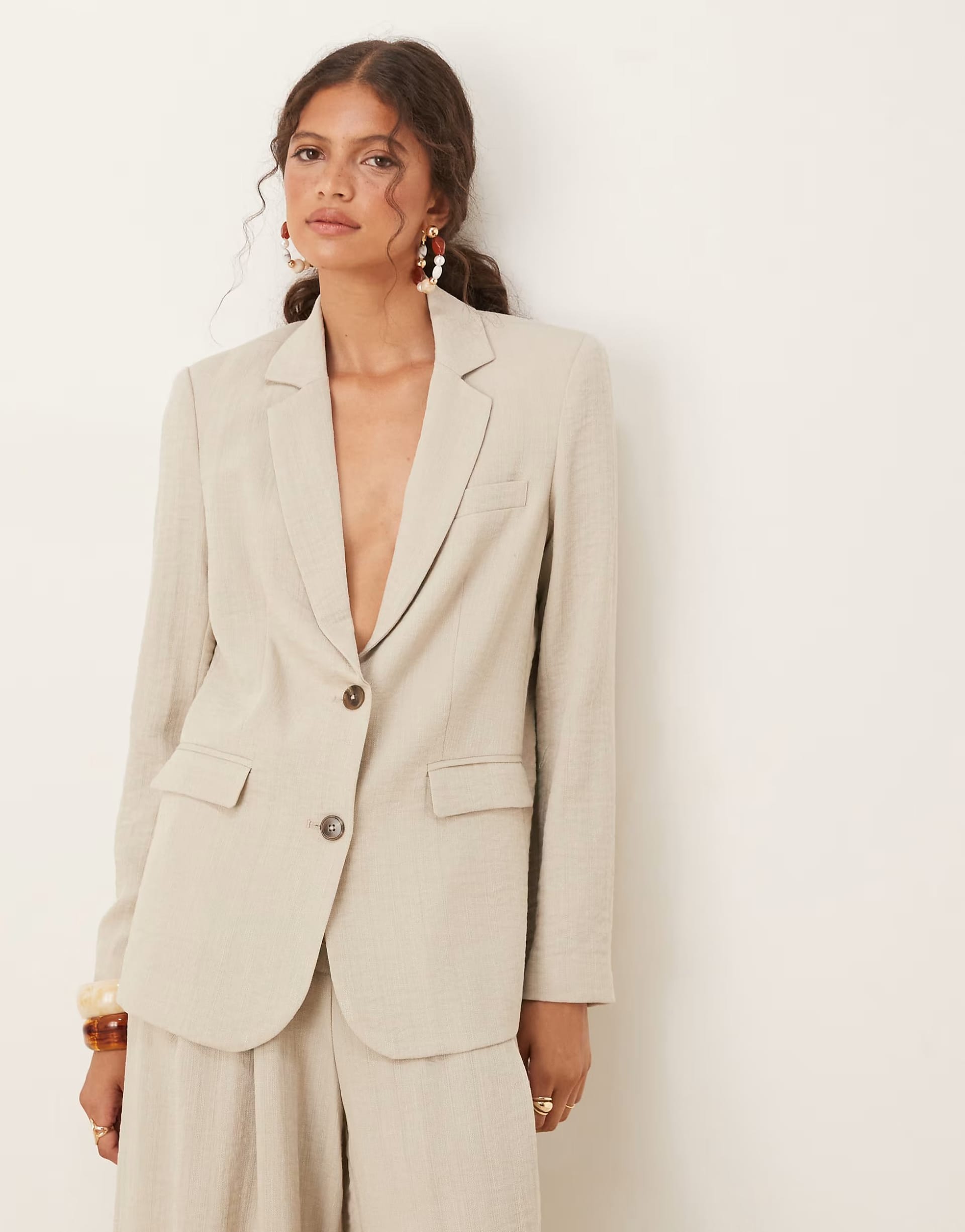 ASOS AWARE Stone Oversized Tailored Blazer Co-ord