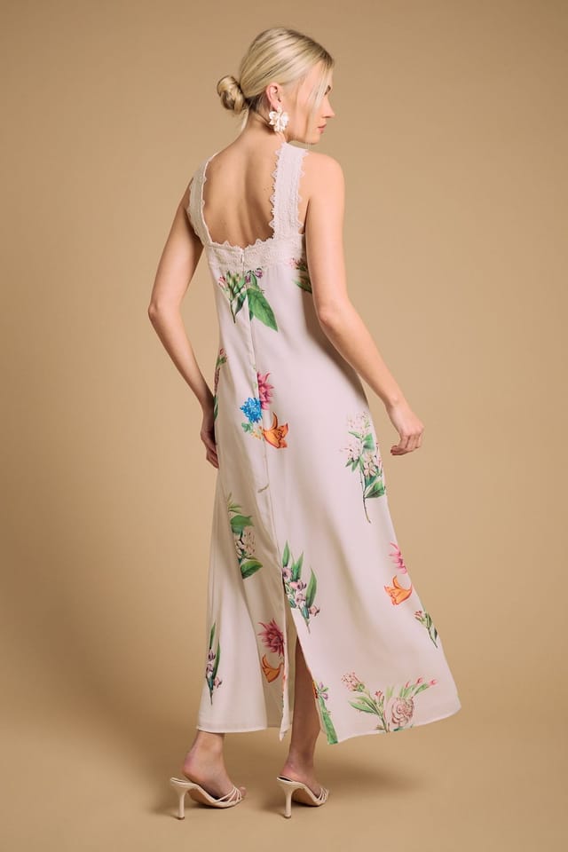 Oasis Oasis Women's Halterneck Maxi Dress in Ivory - 3