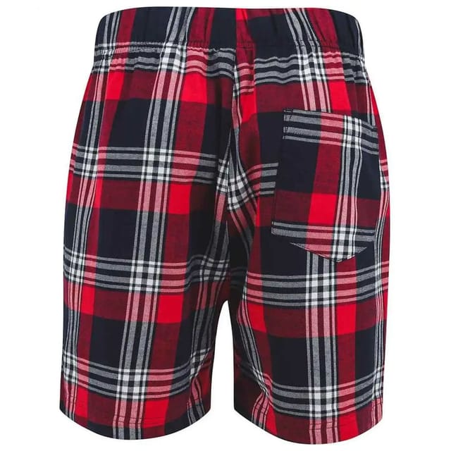 SF Men SF Men Men's Tartan Lounge Shorts in Red - 2