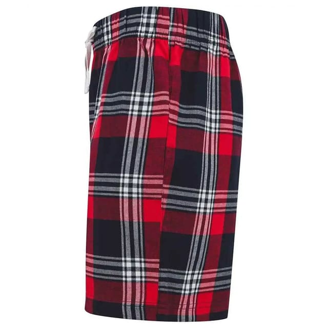 SF Men SF Men Men's Tartan Lounge Shorts in Red - 3