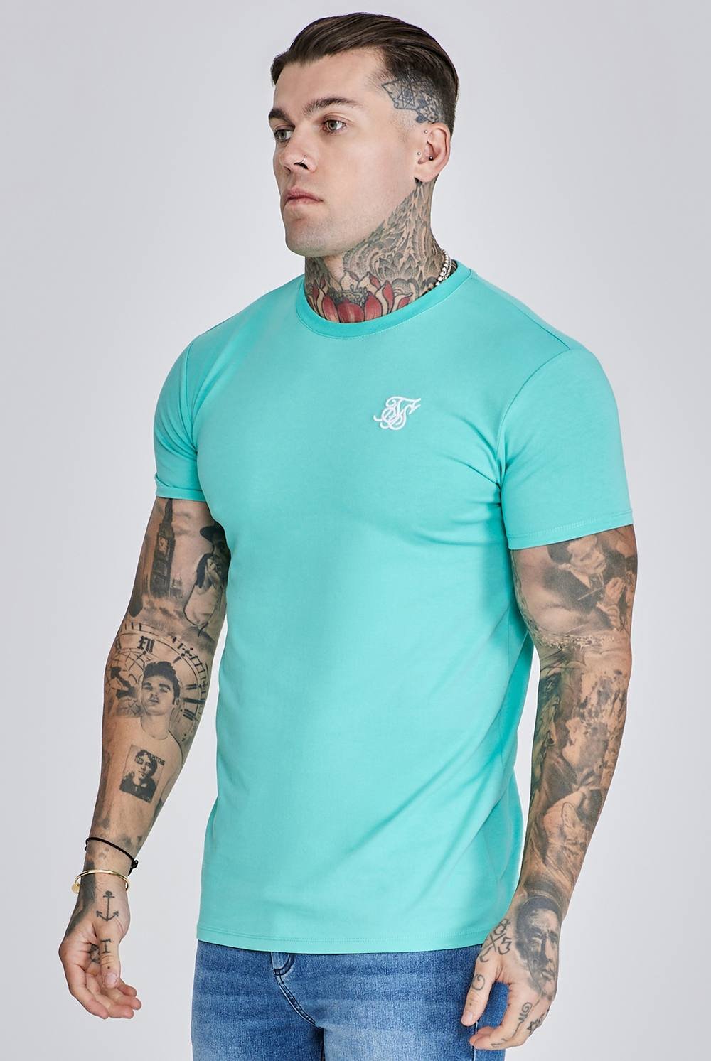 SikSilk SikSilk Men's Essentials T-Shirt in Green - 4