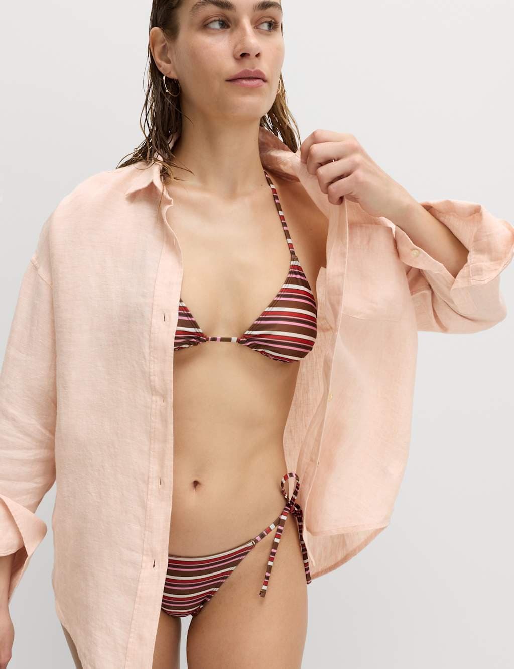 Marks & Spencer M&S Pure Linen Shirt Peach