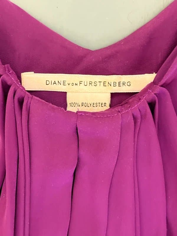 Diane von Fürstenberg Diane von Furstenberg (DVF) Magenta Silk Dress – UK 8