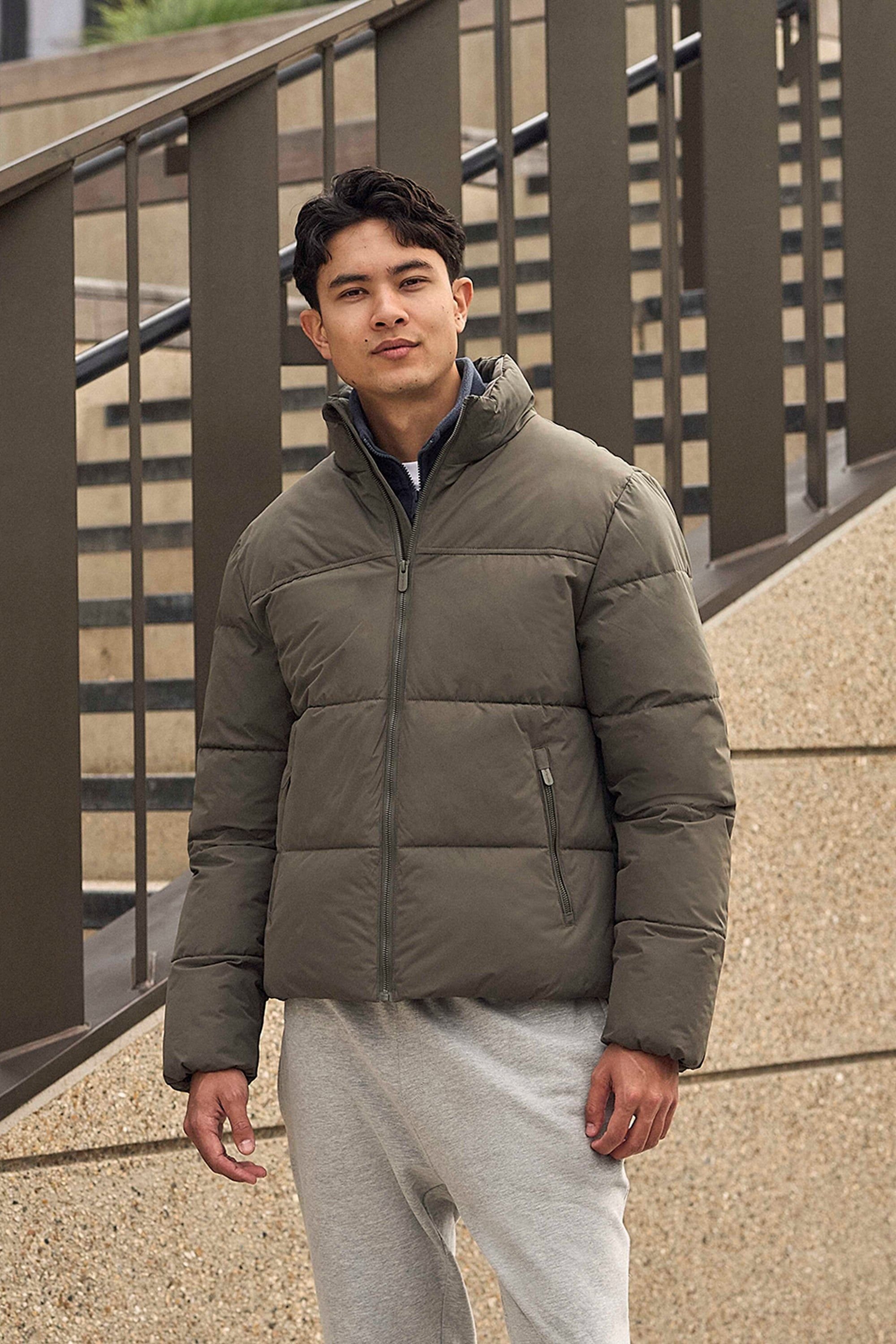 Animal Animal Men's 'Volt' Water Resistant PFC Free Elasticated Cuffs & Hem Padded Jacket in Olive - 3